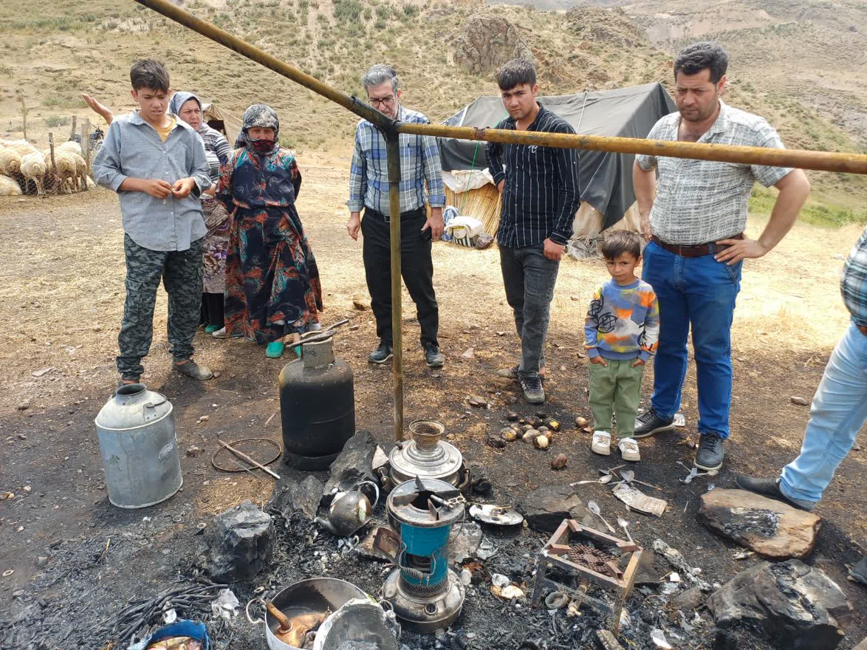 آتش‌سوزی چادر عشایری در ییلاقات کچی‌قران اهر خسارت برجا گذاشت